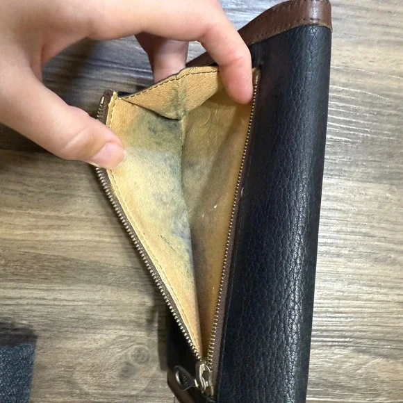 Vintage Dooney & Bourke Wallet Black Tan Checkbook - Picture 12 of 15